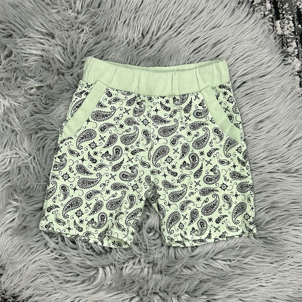 Miki Miette Basics Tarragon Paisley Shorts Size 3T NEW